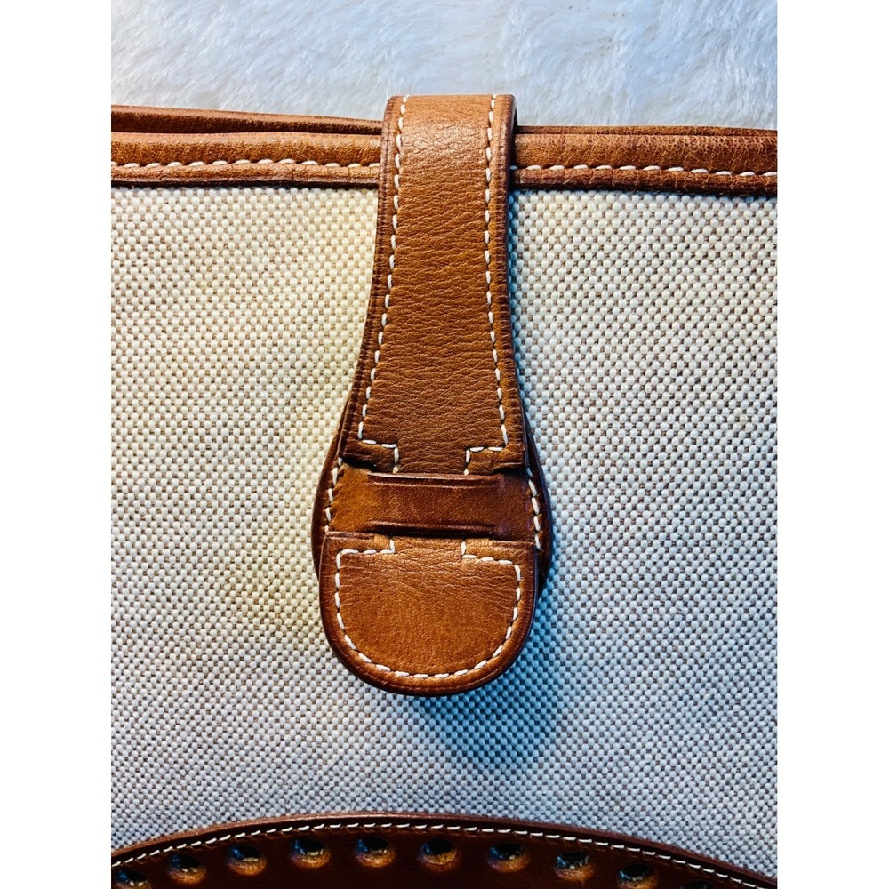 Hermes Evelyne GM Crossbody Bag Canvas Leather Cognac Authentic - Picture 8 of 16